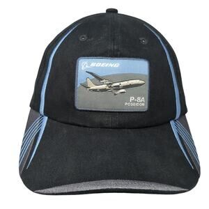 Boeing P-8A Poseidon Slideback Hat Black One Size Adjustable Outdoor
